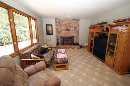 Lower level fireplace